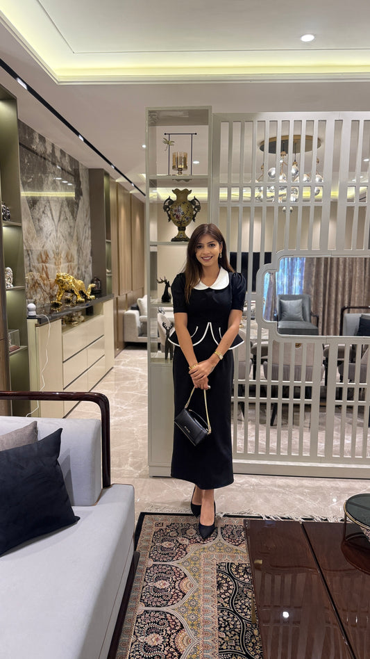 Noir Collar Mini Dress