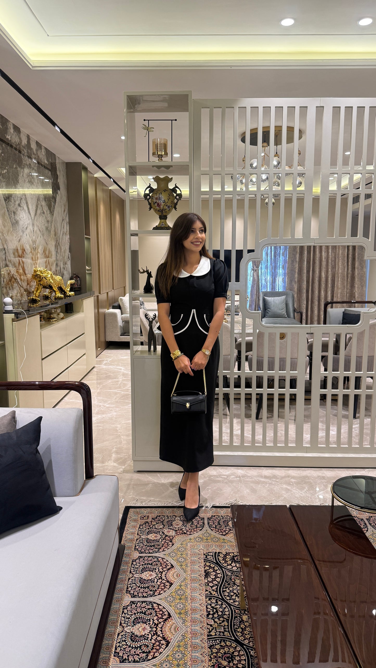 Noir Collar Mini Dress