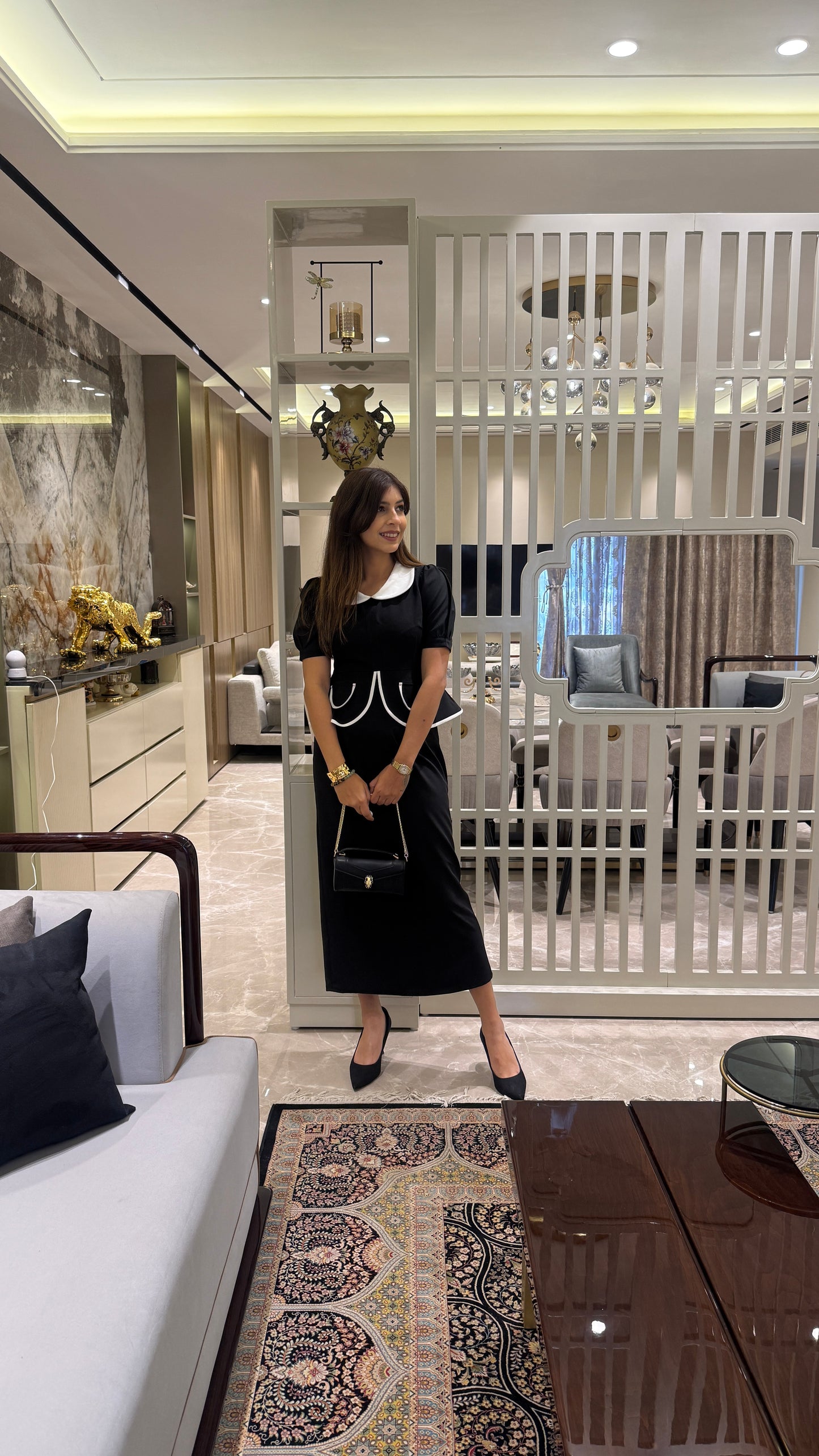 Noir Collar Mini Dress