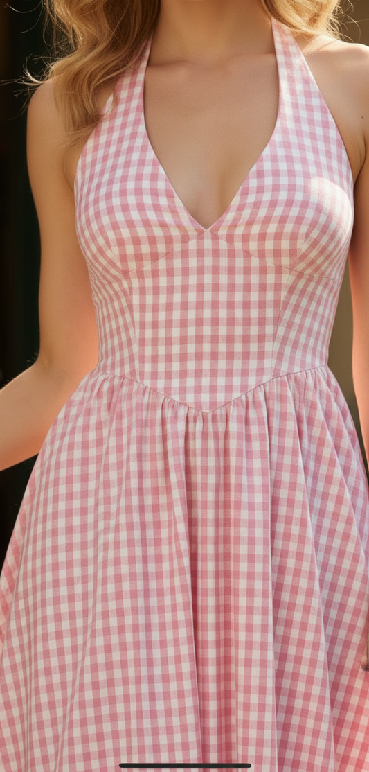 Rosé Picnic Midi Dress